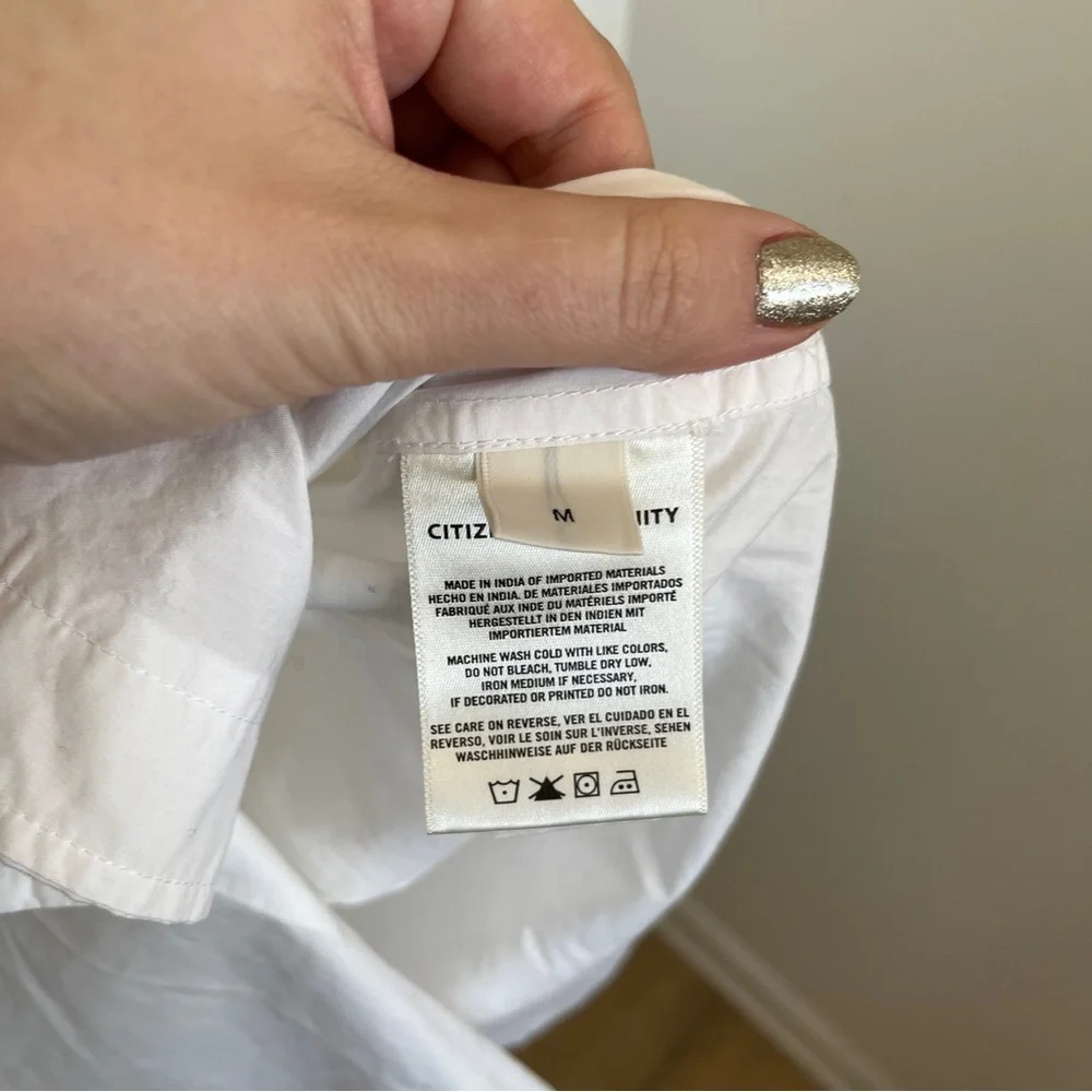 Citizens Of Humanity Kayla Shirt in Optic White Size M NWOT - Picture 5 of 6